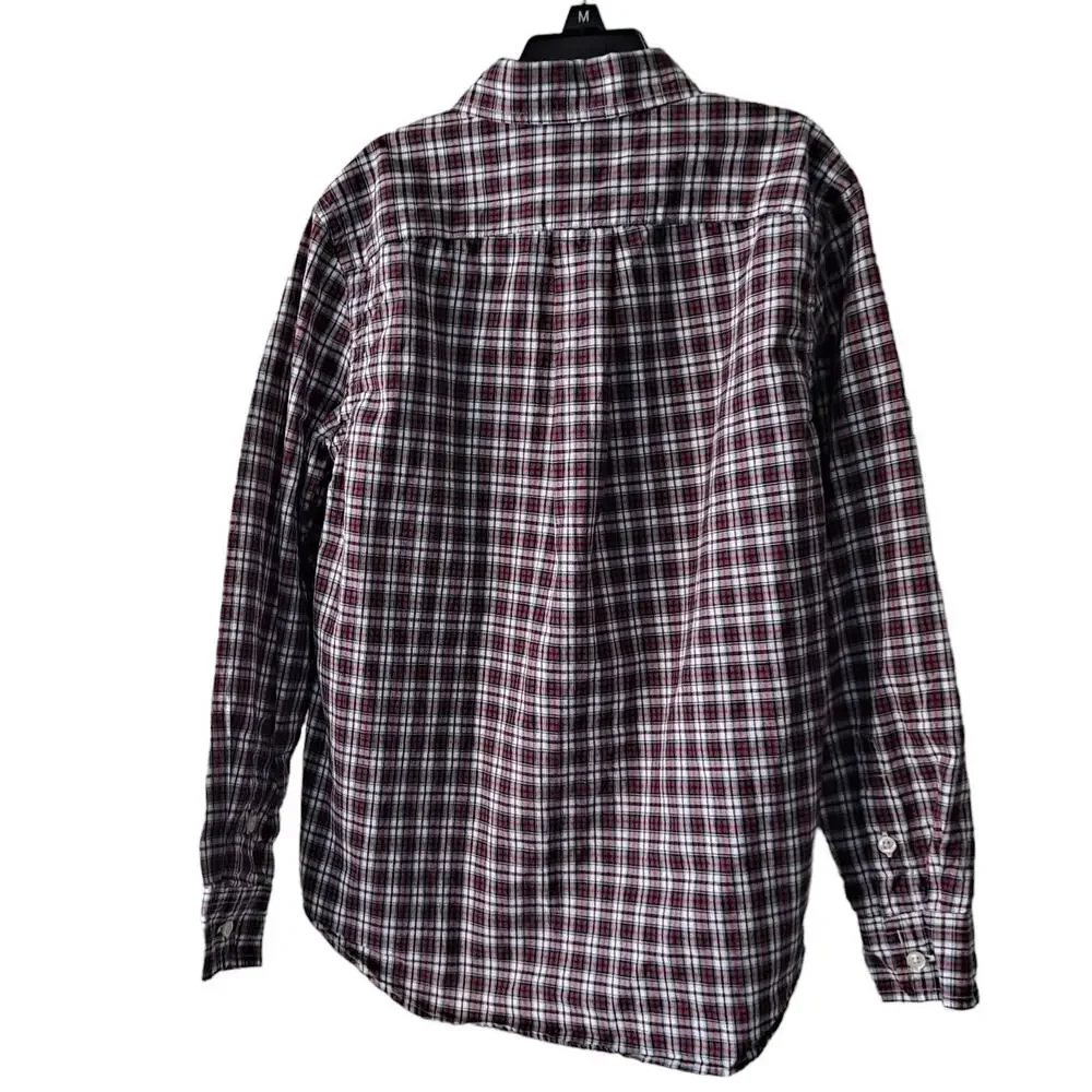 Ralph Lauren Plaid Long Sleeve Button Down Shirt Red Green Black Boys Medium